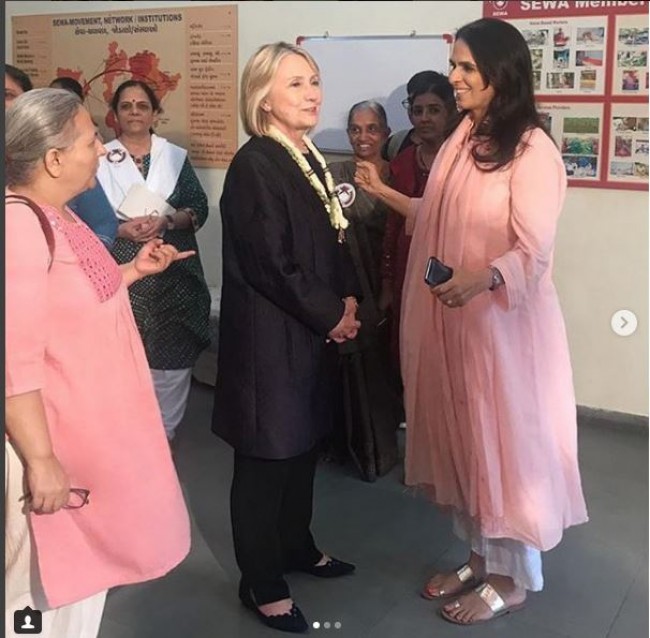 Image result for Hillary Clinton met SEWA Headquarters Rural Women Artisans in India